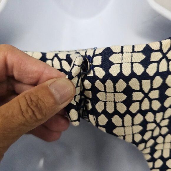 Banana Republic Navy Blue Bone Jacquard Sleeveless Sheath Dress Retro 6 - Picture 8 of 12